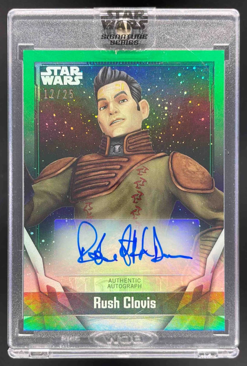 2021 Topps Star Wars Signature Green Robin Atkin Downes Rush Clovis Auto /25