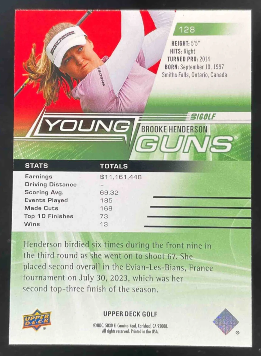 2024 Upper Deck #128 Brooke Henderson Young Guns RC - Image 2