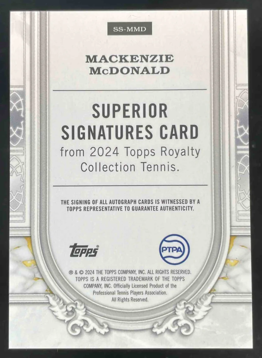 2024 Topps Royalty Collection Superior Green #SS-MMD Mackenzie McDonald Auto /5 - Image 2