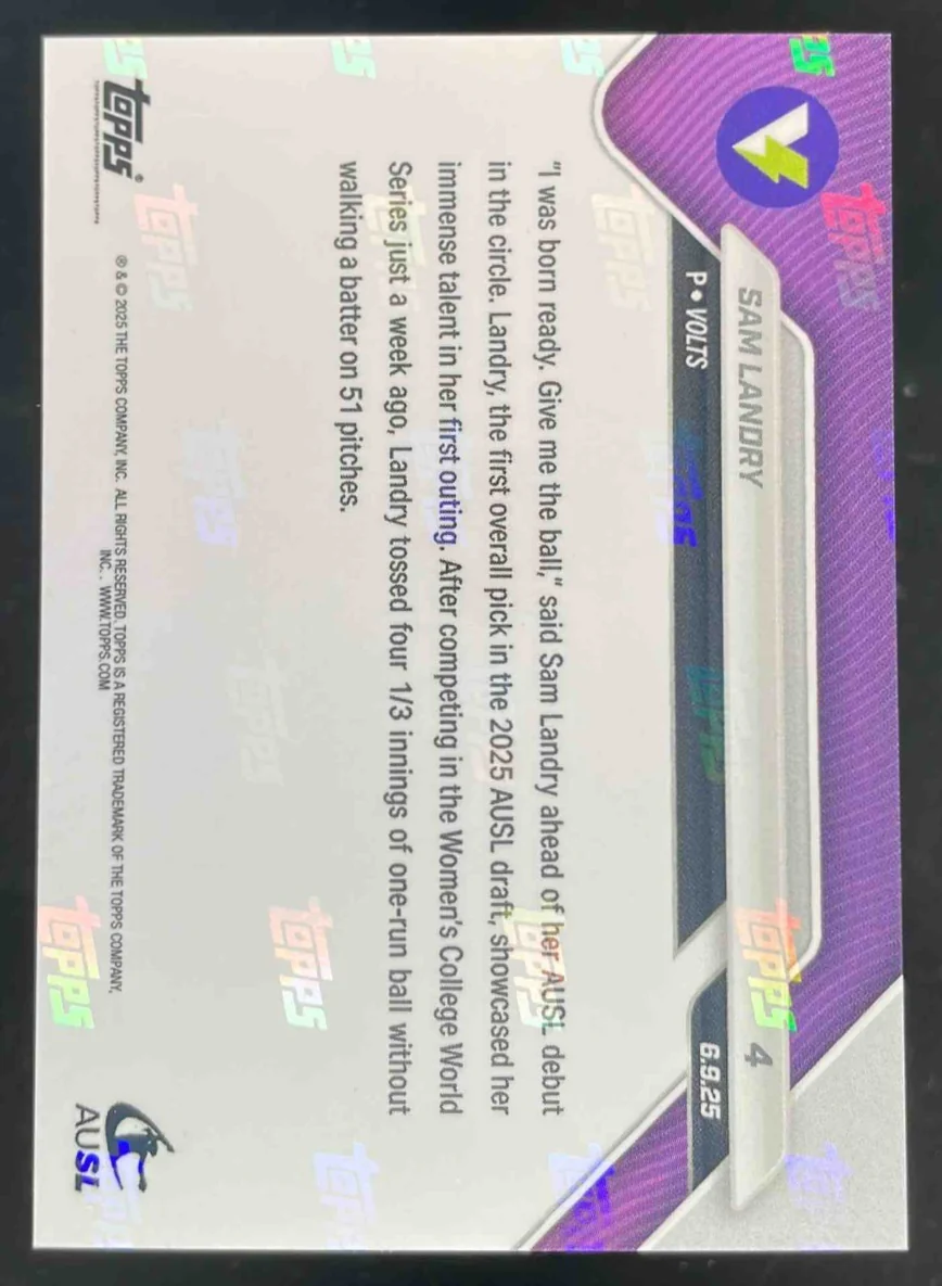 2025 Topps Now #4 Sam Landry RC Rookie - Image 2
