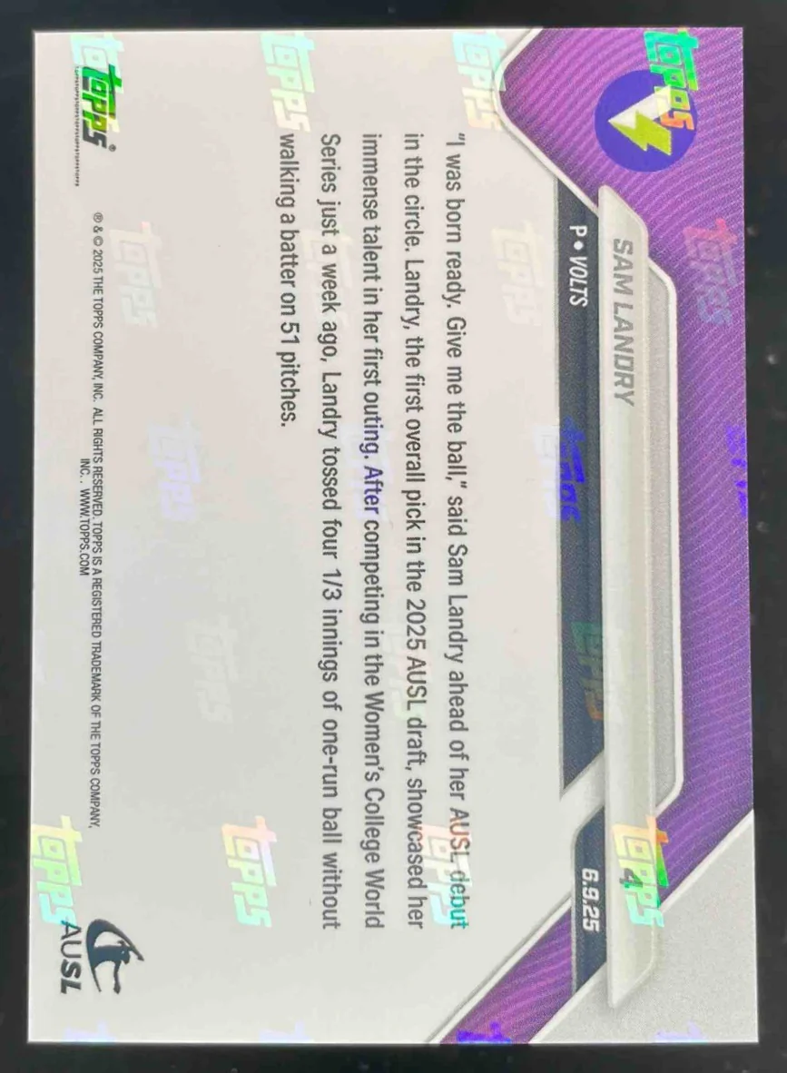 2025 Topps Now #4 Sam Landry RC Rookie - Image 2