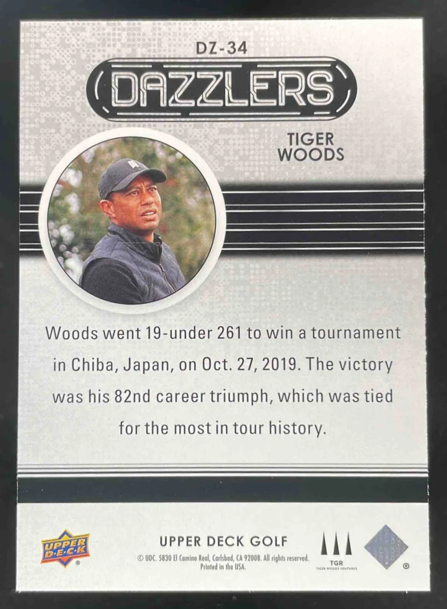 2024 Upper Deck Dazzlers Blue #DZ-34 Tiger Woods - Image 2