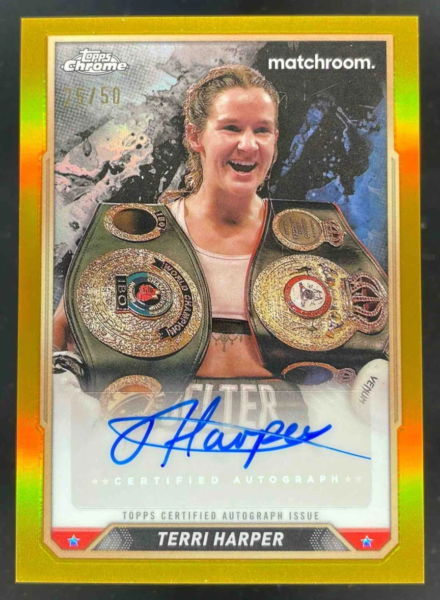 2024 Topps Chrome Chrome Autograph Gold Refractor #CBA-THR Terri Harper Auto /50