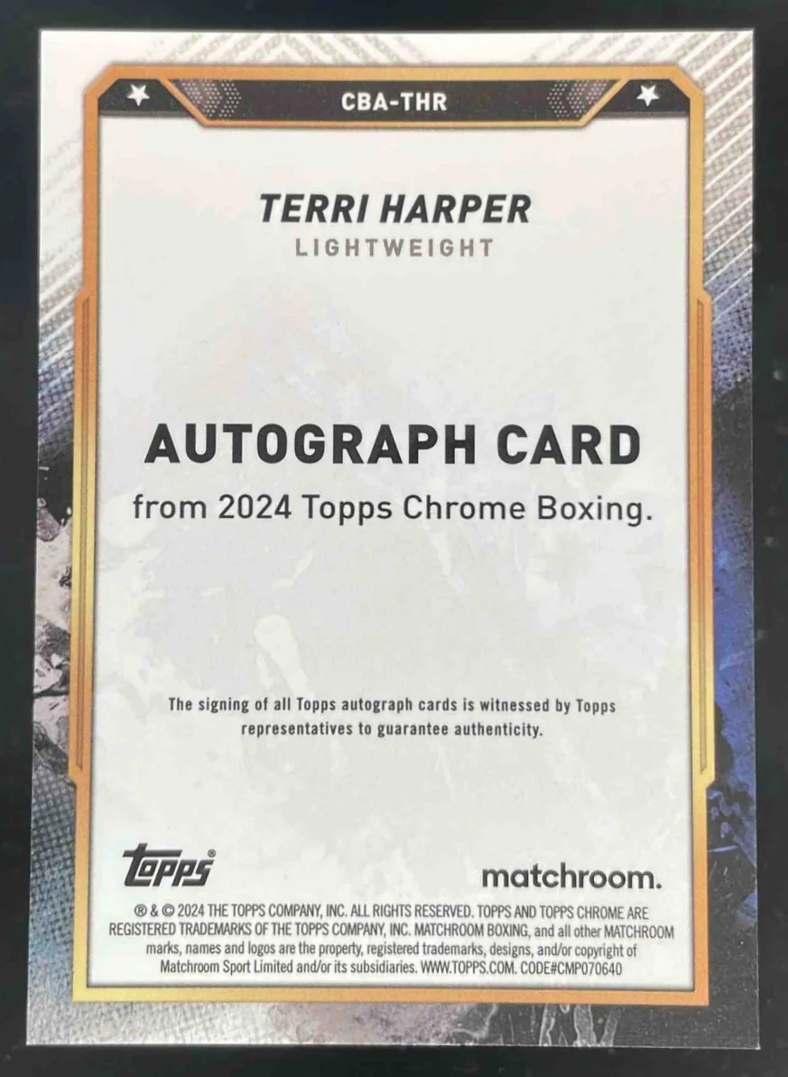 2024 Topps Chrome Chrome Autograph Gold Refractor #CBA-THR Terri Harper Auto /50 - Image 2
