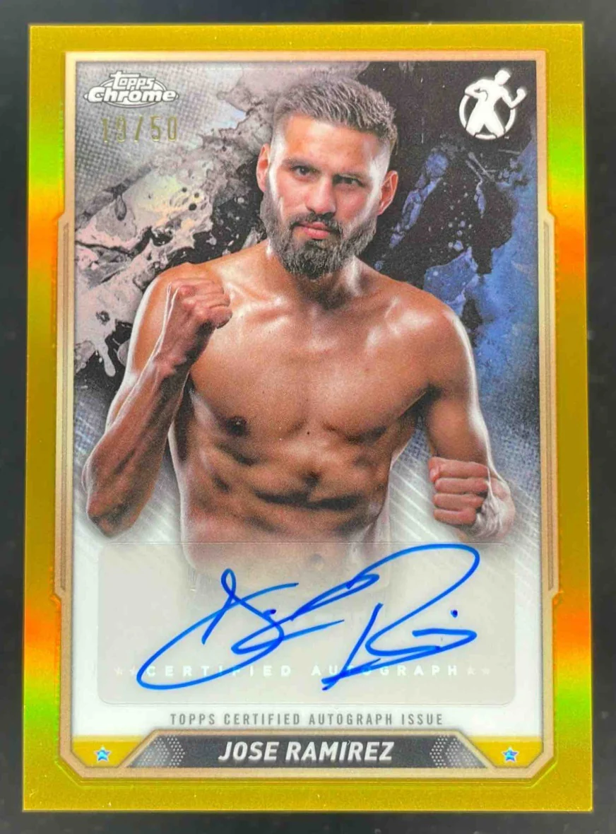 2024 Topps Chrome Chrome Autograph Gold Refractor #CBA-JRZ Jose Ramirez Auto /50