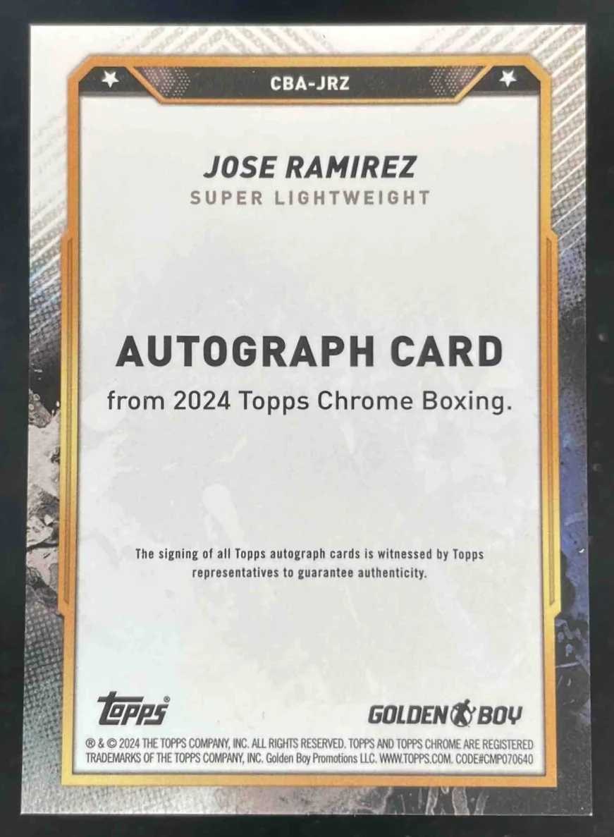 2024 Topps Chrome Chrome Autograph Gold Refractor #CBA-JRZ Jose Ramirez Auto /50 - Image 2