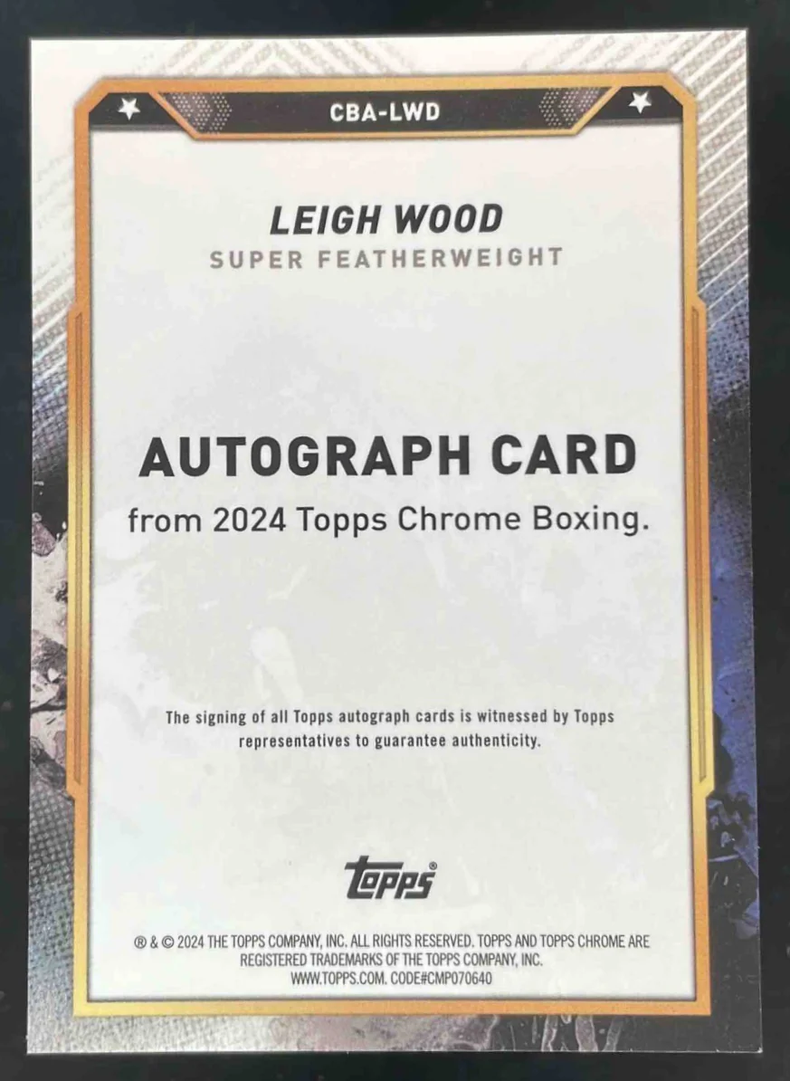 2024 Topps Chrome Chrome Autograph #CBA-LWD Leigh Wood Auto - Image 2