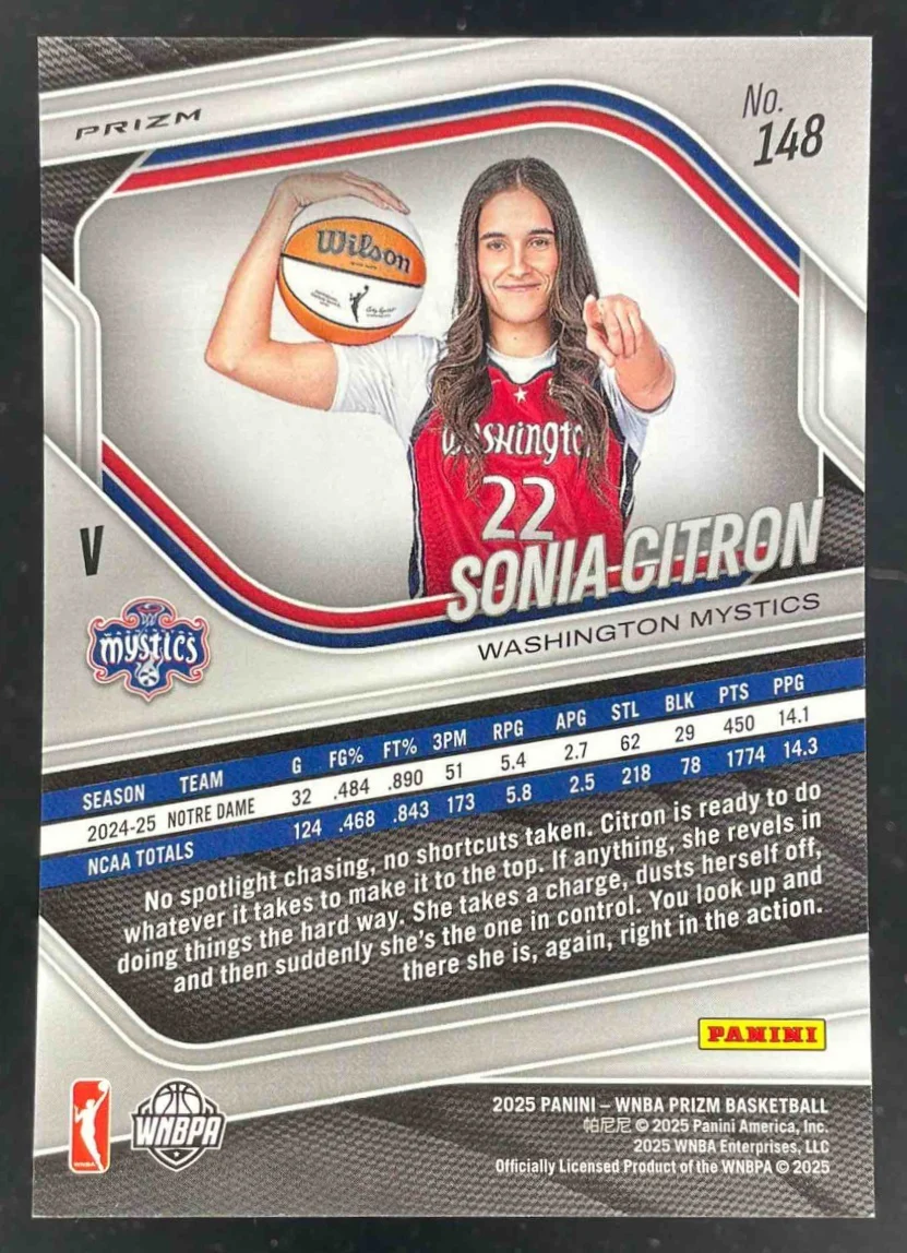 2025 Panini WNBA Prizm #148b Sonia Citron RC Variation - Image 2