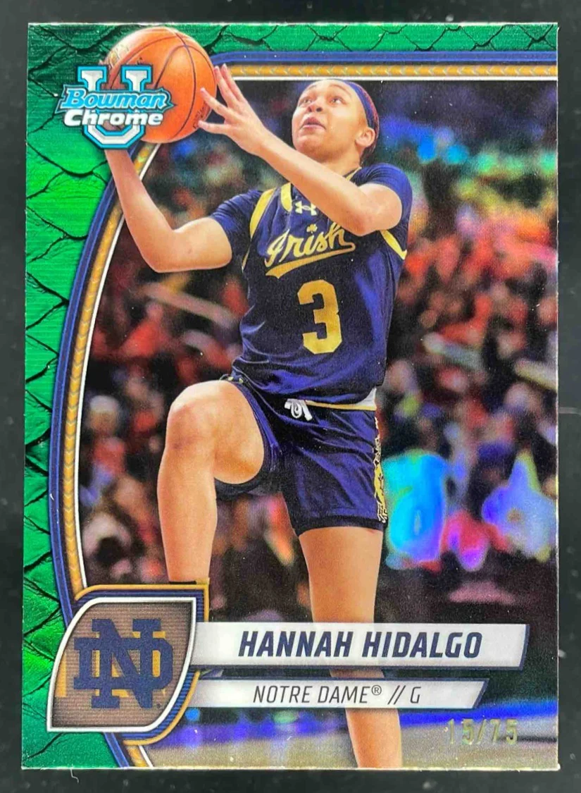 2024-25 Bowman University Chrome Reptilian Green #26 Hannah Hidalgo /75