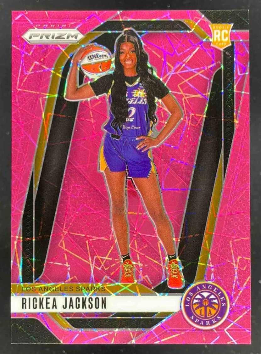 2024 Panini WNBA Prizm Pink Velocity Prizm #144 Rickea Jackson RC /79