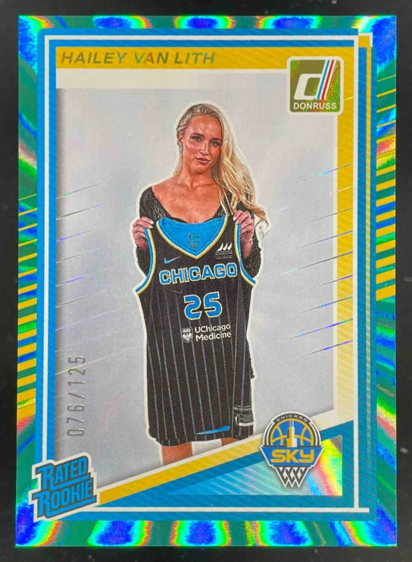 2025 Panini Donruss WNBA Rated Rookies Teal Laser #88 Hailey Van Lith RC /125