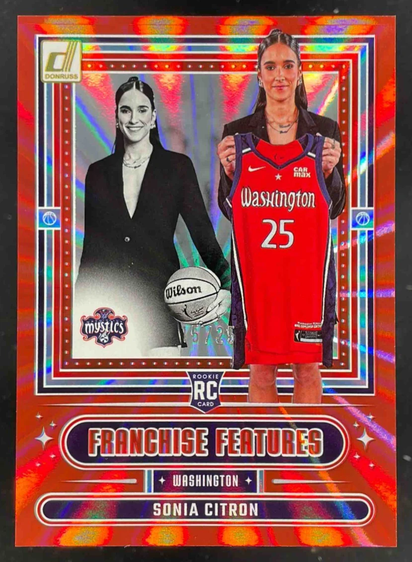 2025 Donruss WNBA Franchise Features Red Holo Laser #17 Sonia Citron RC /25