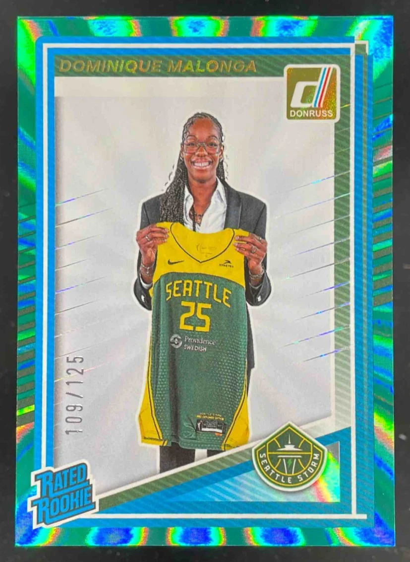 2025 Panini Donruss WNBA Rated Rookies Teal Laser #89 Dominique Malonga RC /125