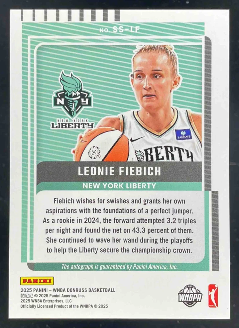 2025 Donruss WNBA Signature Series Holo Frame #SS-LF Leonie Fiebich Auto /49 - Image 2
