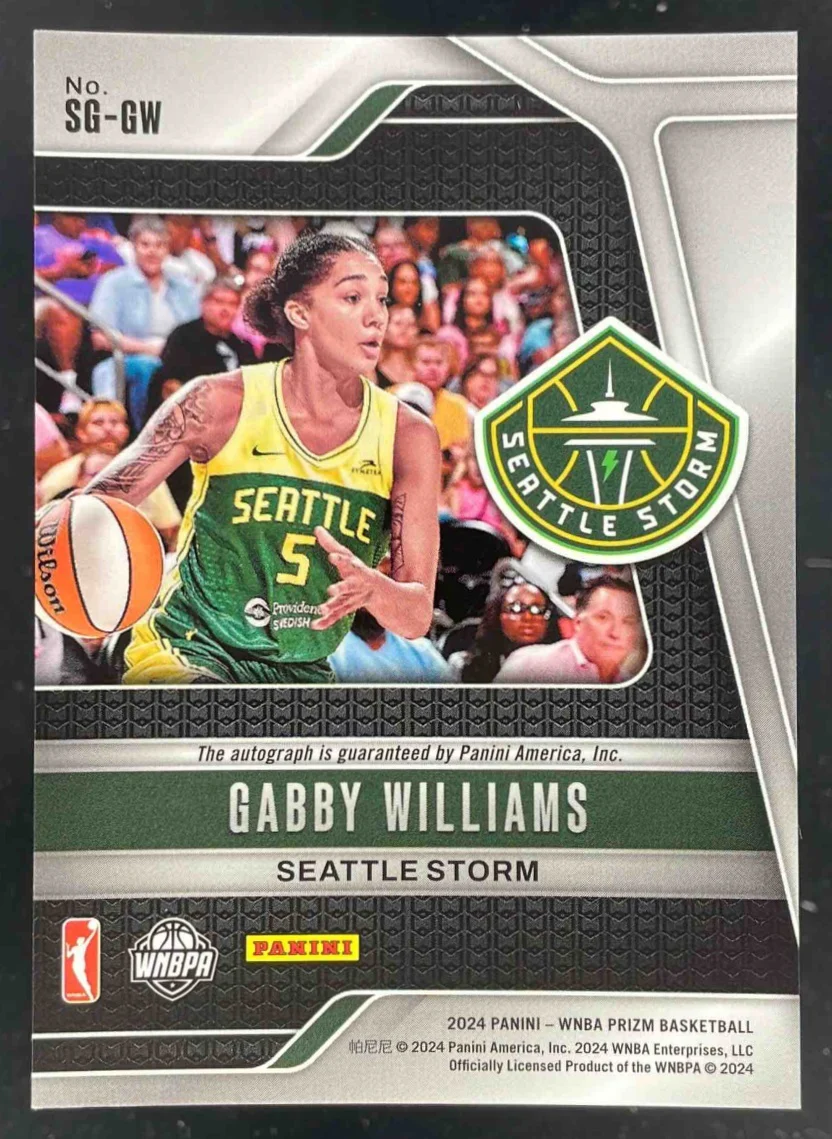 2024 Panini WNBA Prizm Signatures #SG-GW Gabby Williams Autograph Auto - Image 2
