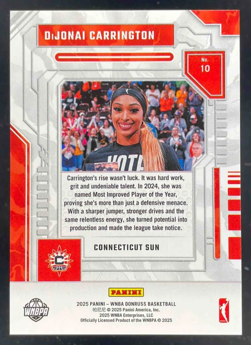 2025 Panini Donruss WNBA Season Highlights #10 DiJonai Carrington /99 - Image 2