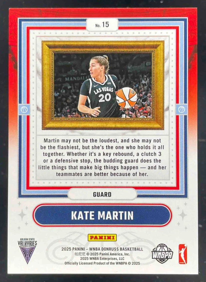 2025 Panini Donruss WNBA Franchise Features Holo Laser #15 Kate Martin /99 - Image 2