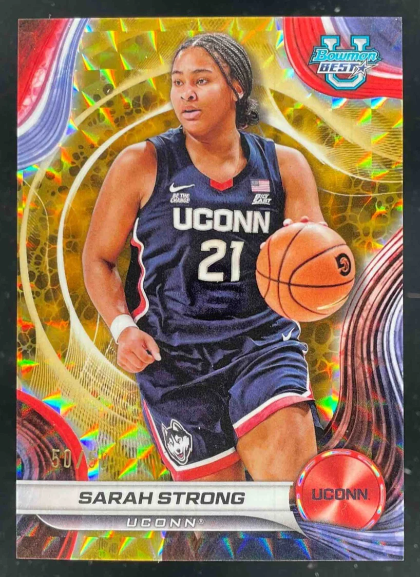 2024-25 Bowman Bowman's Best University Gold Geometric #64 Sarah Strong /50