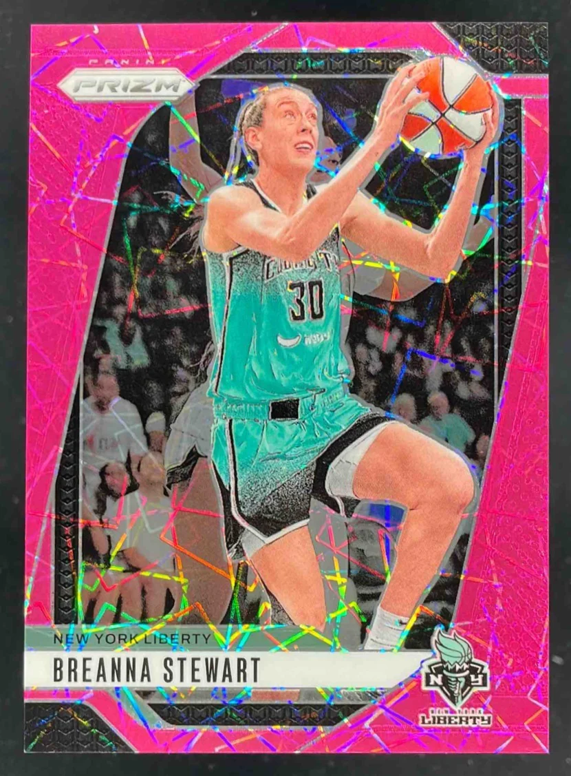 2024 Panini WNBA Prizm Pink Velocity Prizm #99 Breanna Stewart /79