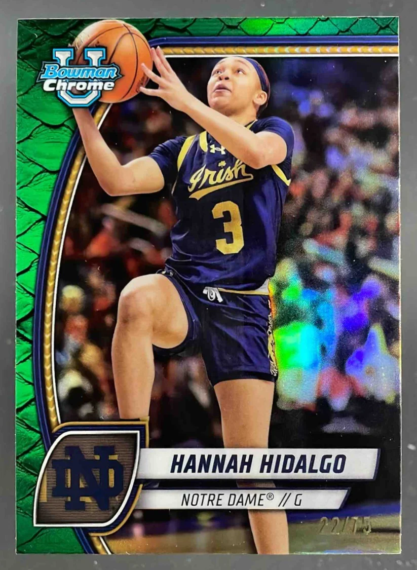 2024-25 Bowman University Chrome Reptilian Green #26 Hannah Hidalgo /75
