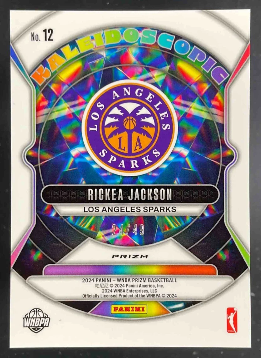 2024 Panini WNBA Prizm Kaleidoscopic Blue Prizm #12 Rickea Jackson /49 - Image 2