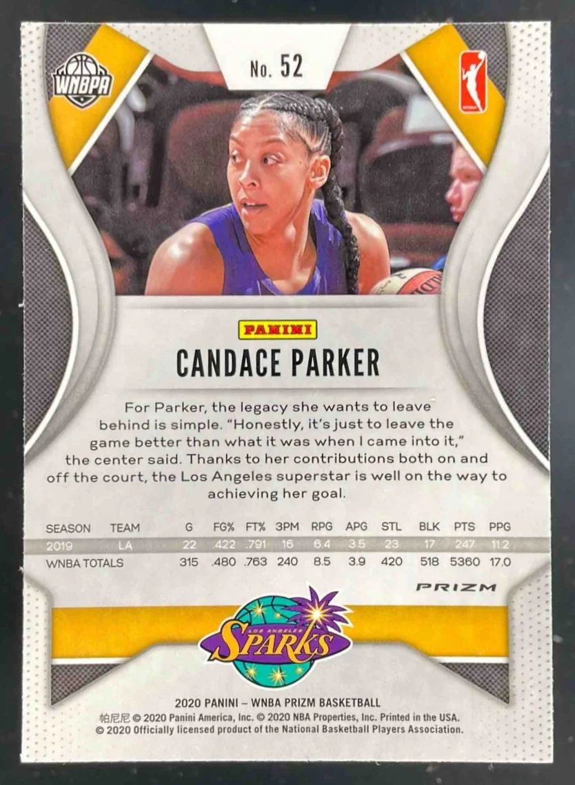 2020-21 Panini Prizm WNBA Green Ice Prizm #52 Candace Parker - Image 2