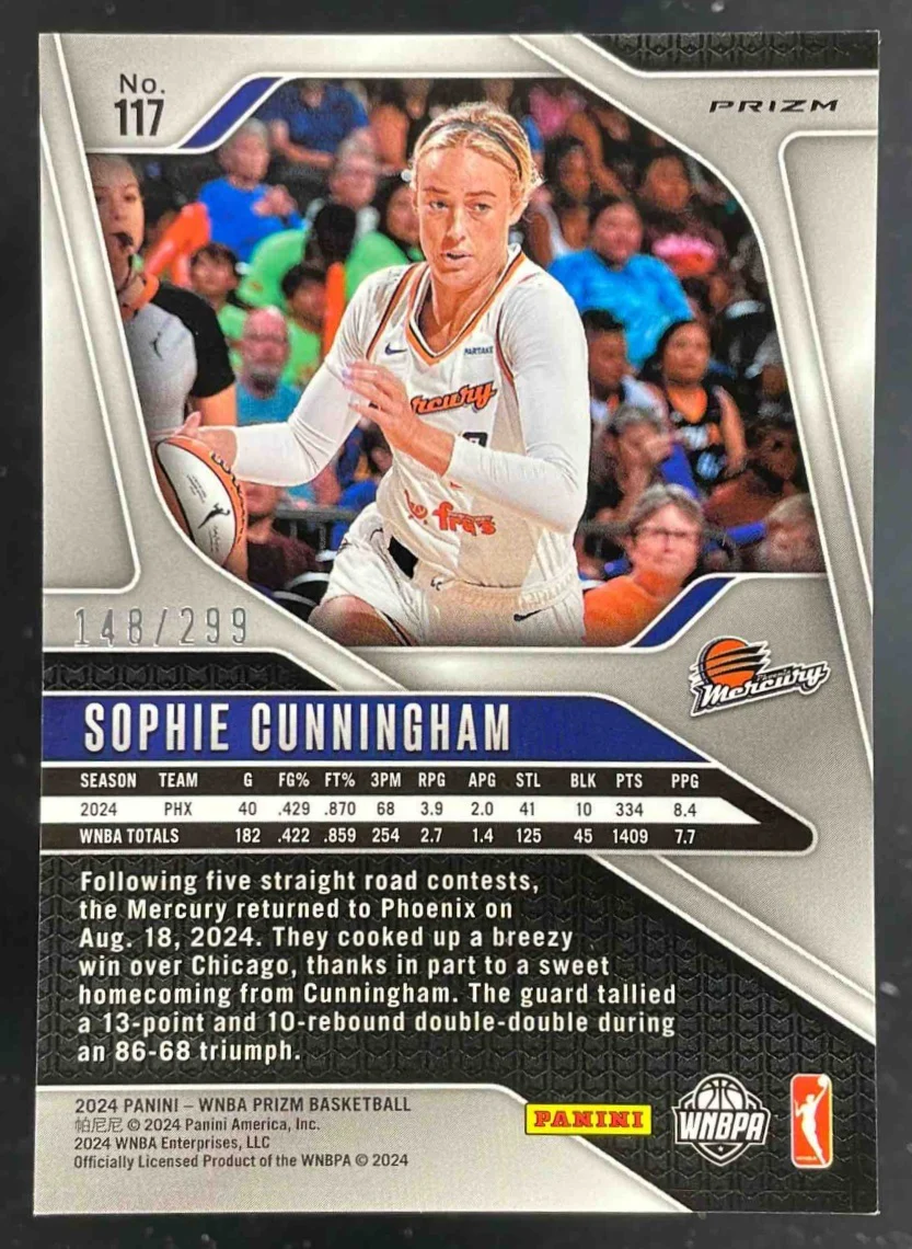 2024 Panini WNBA Prizm Red Prizm #117 Sophie Cunningham /299 - Image 2