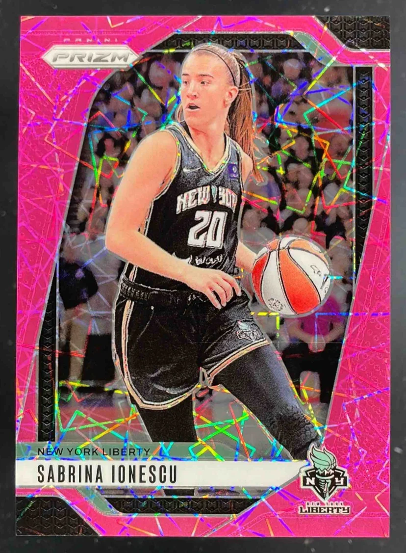 2024 Panini WNBA Prizm Pink Velocity Prizm #17 Sabrina Ionescu /79