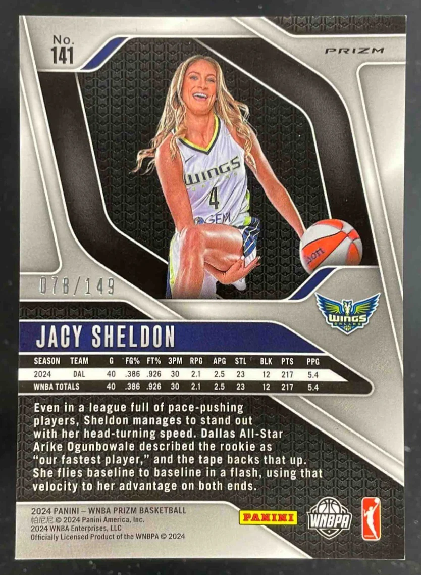 2024 Panini WNBA Prizm Purple Prizm #141 Jacy Sheldon /149 - Image 2