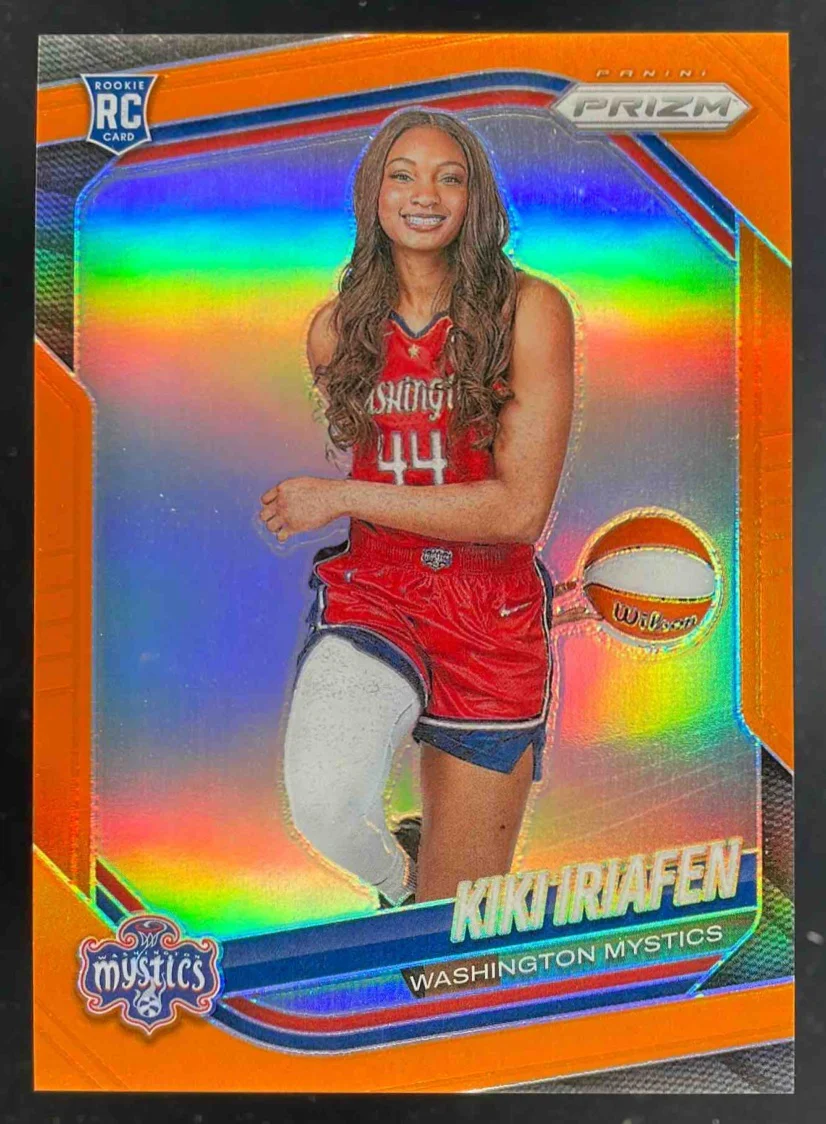 2025 Panini WNBA Prizm Orange Prizm #149 Kiki Iriafen /99