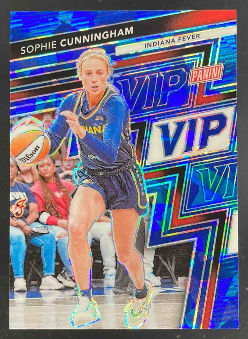 2025 Panini NSCC VIP Gold Packs Gold VIP Blue Sparkle #2 Sophie Cunningham /75