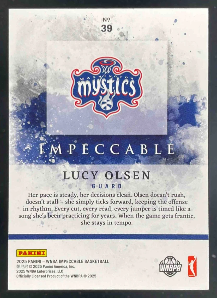 2025 Panini Impeccable WNBA #39 Lucy Olsen /75 - Image 2