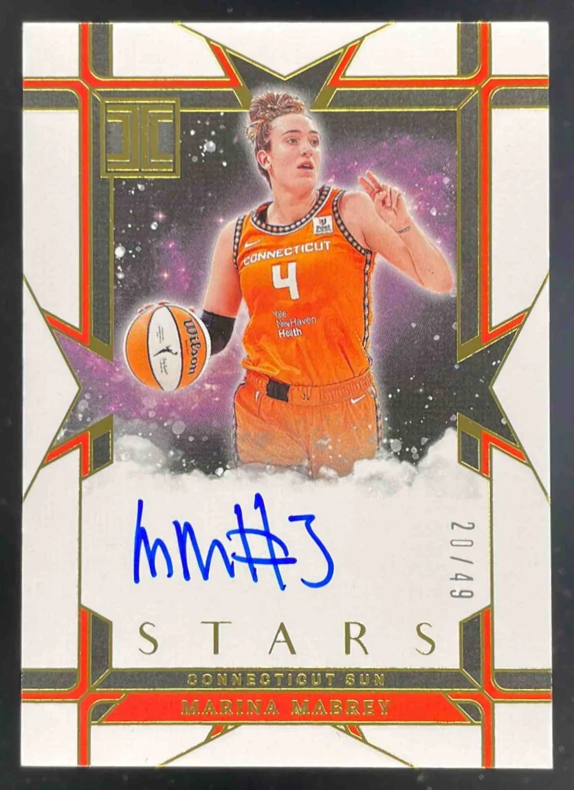 2025 Panini Impeccable WNBA Stars Signatures Gold #2 Marina Mabrey Auto /49