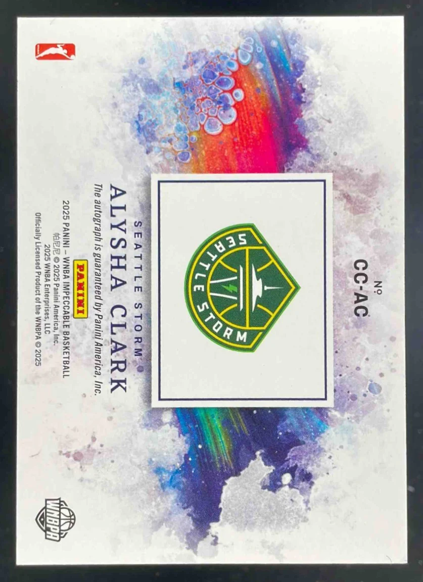 2025 Panini Impeccable WNBA Canvas Creations Gold #27 Alysha Clark Auto /49 - Image 2