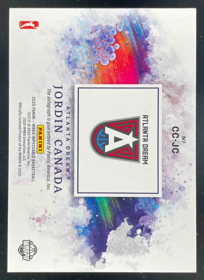 2025 Panini Impeccable WNBA Canvas Creations #17 Jordin Canada Auto /99 - Image 2