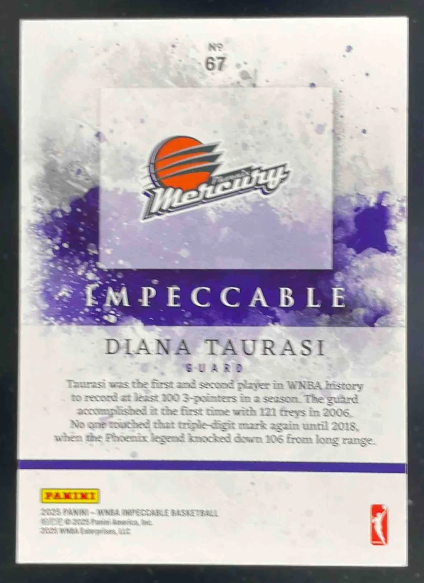 2025 Panini Impeccable WNBA Silver #67 Diana Taurasi /40 - Image 2