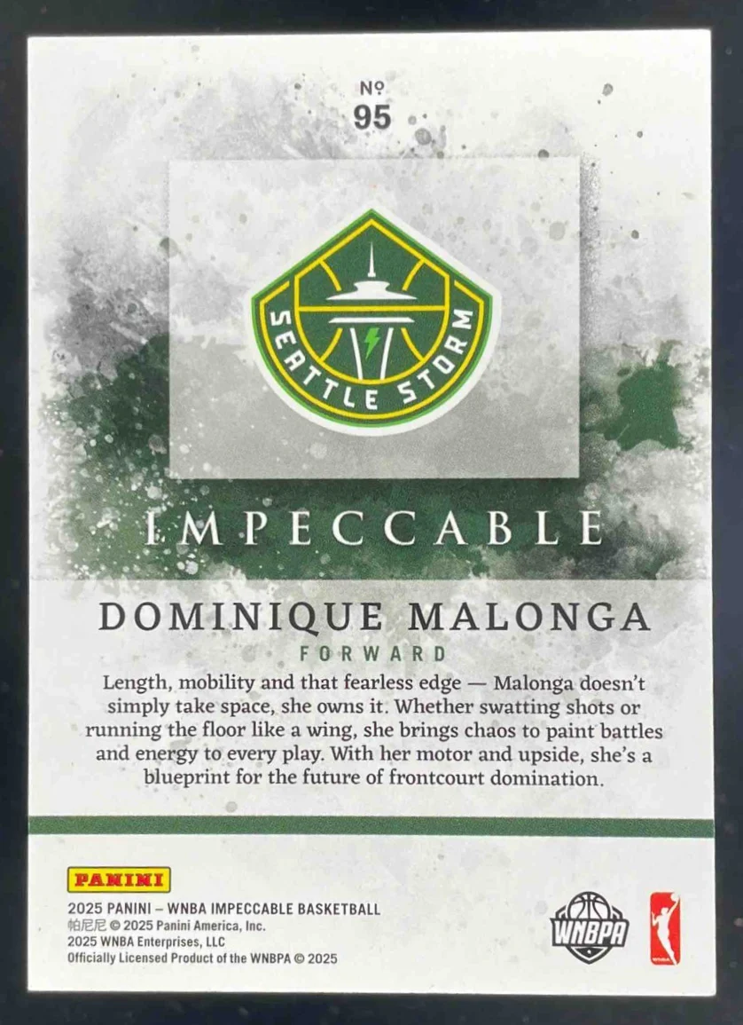 2025 Panini Impeccable WNBA #95 Dominique Malonga /75 - Image 2