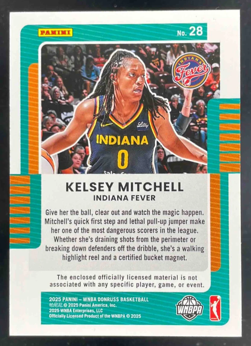 2025 Panini Donruss WNBA Jersey Series Green #28 Kelsey Mitchell /30 - Image 2