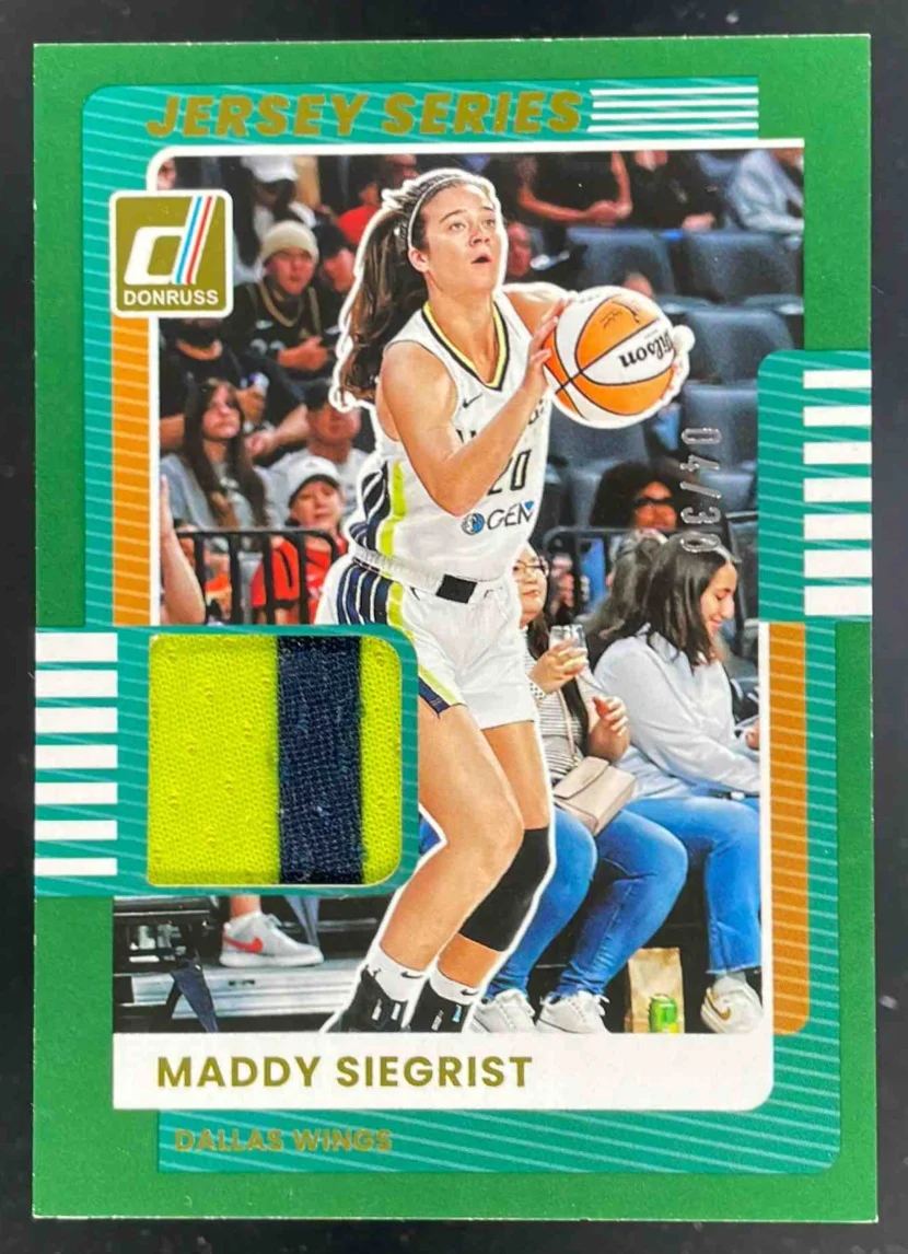 2025 Panini Donruss WNBA Jersey Series Green #1 Maddy Siegrist /30