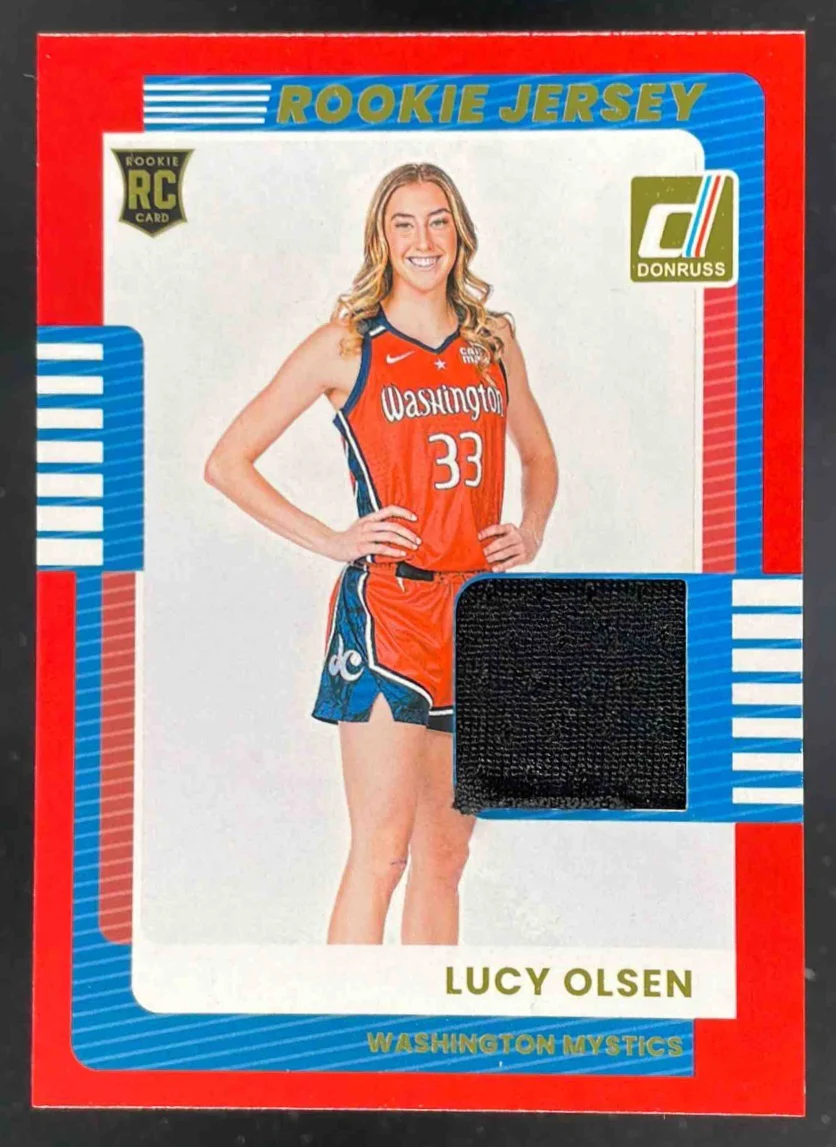2025 Panini Donruss WNBA Rookie Jerseys Red #7 Lucy Olsen RC