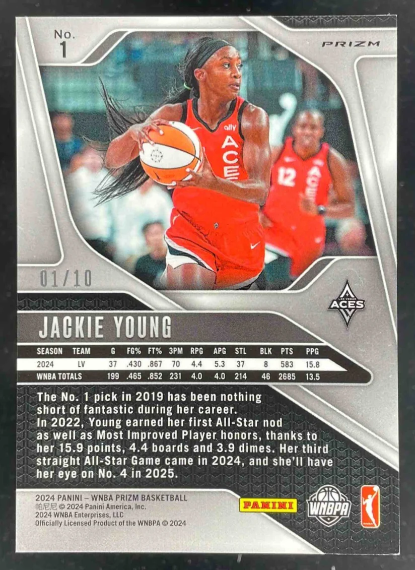 2024 Panini WNBA Prizm Gold Prizm #1 Jackie Young /10 - Image 2