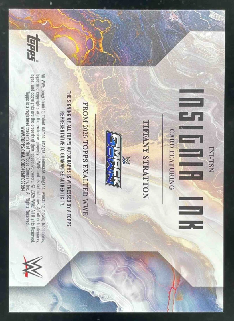2025 Topps Exalted Insignia Ink Autographs #INI-TSN Tiffany Stratton Auto - Image 2