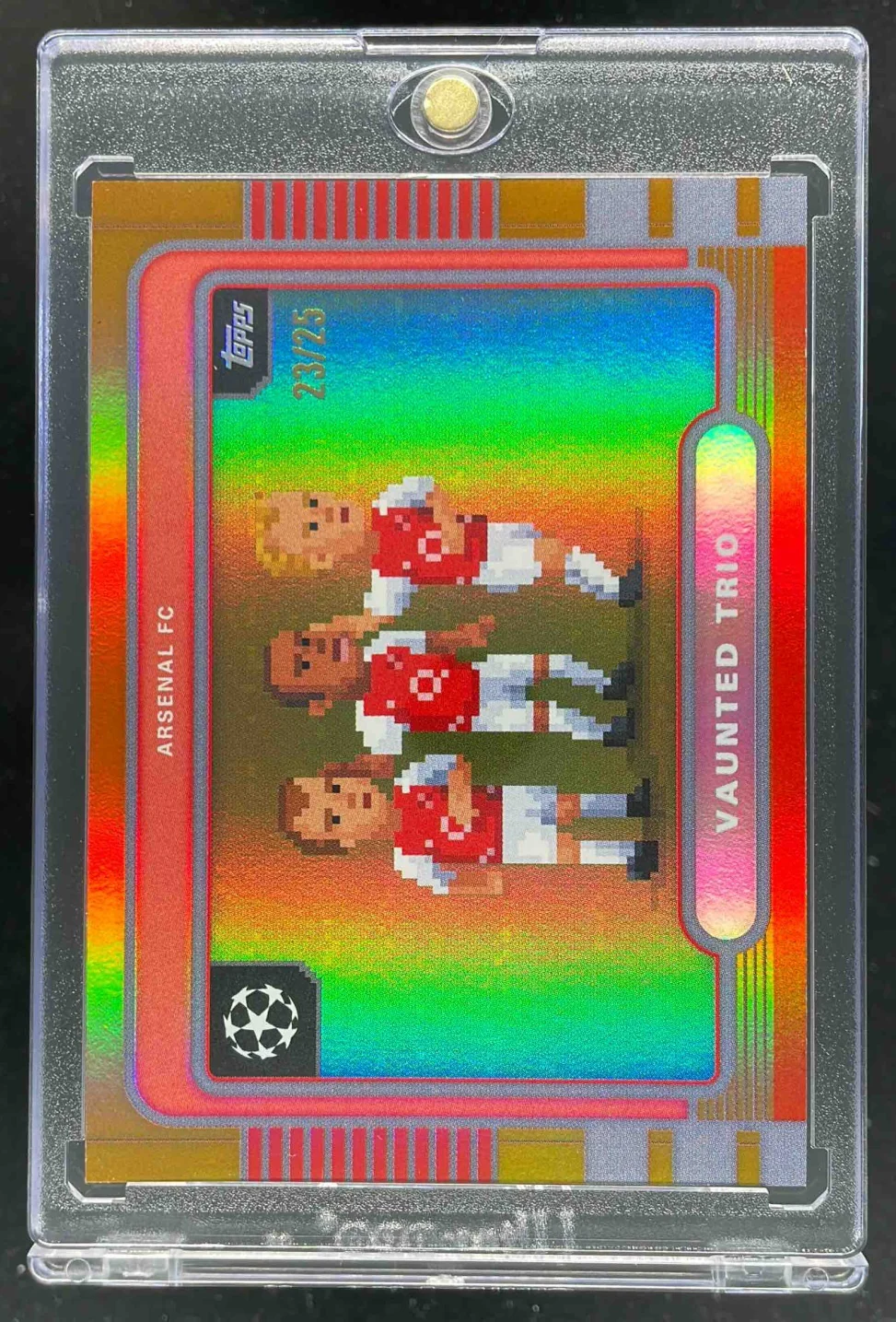 2025-26 Topps UEFA CC 8Bit Shots Orange Foil #8B-10 Vaunted Trio /25