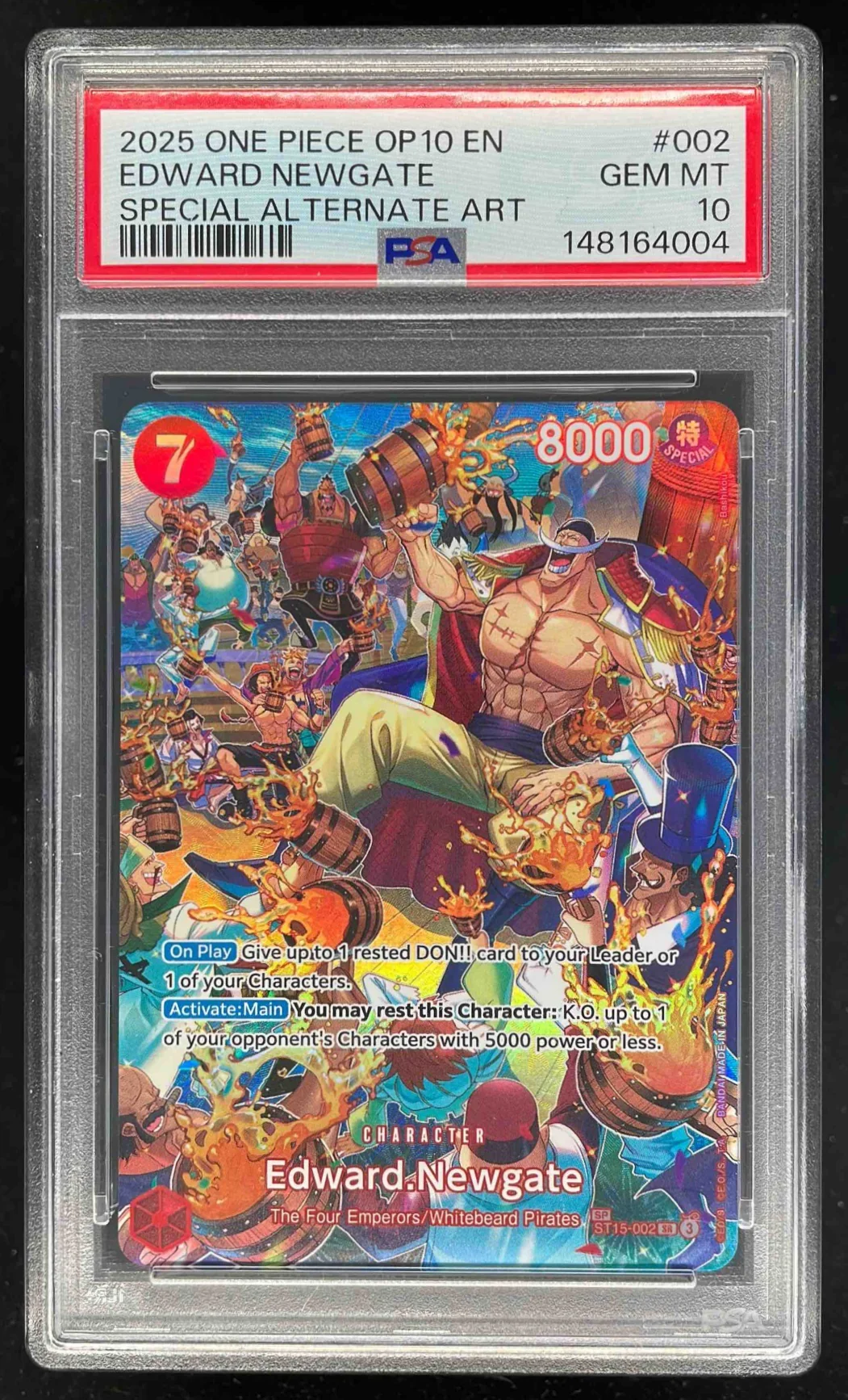 2025 One Piece OP10 EN #002 Edward Newgate Special Alternate Art PSA 10