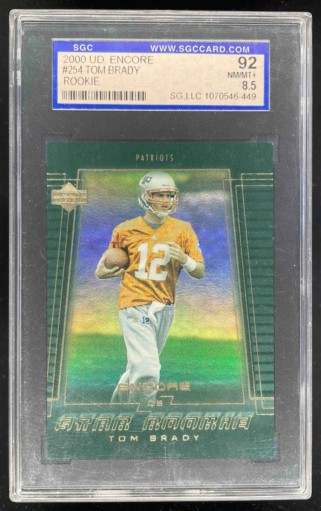2000 Upper Deck #254 Tom Brady RC SGC 8.5