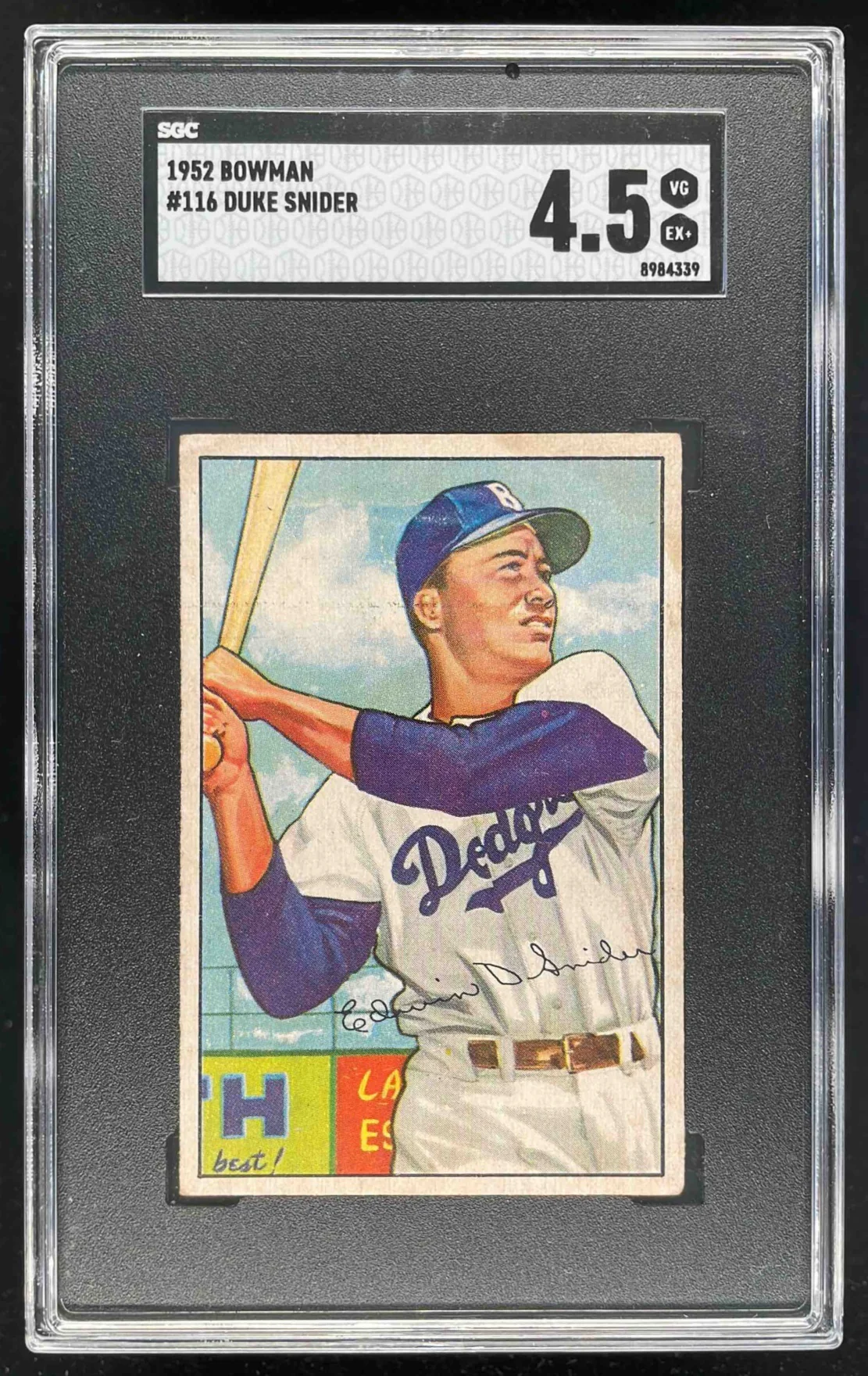 1952 Bowman #116 Duke Snider SGC 4.5