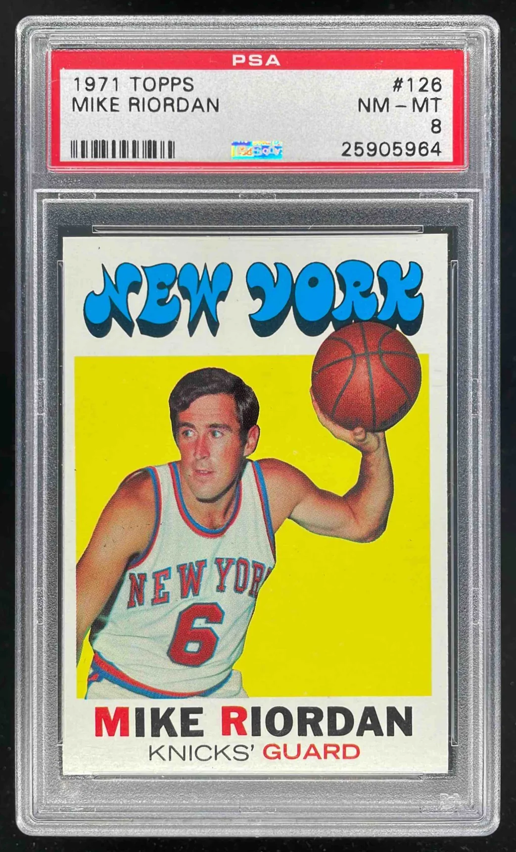 1971-72 Topps #126 Mike Riordan PSA 8