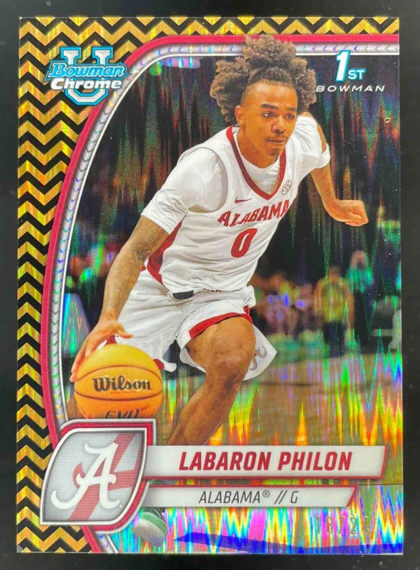 2024-25 Bowman University Chrome Black and Gold Stealth #49 Labaron Philon /24