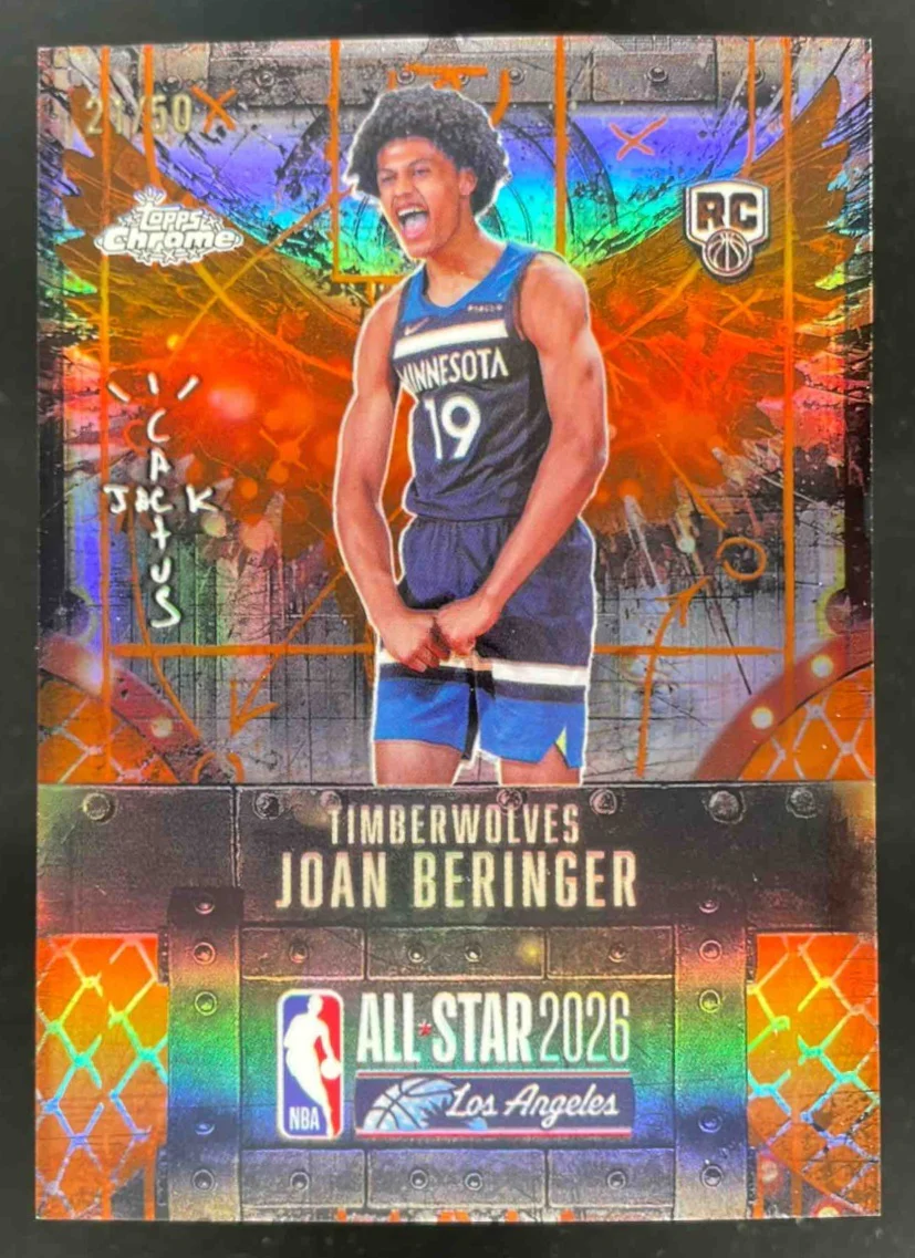 2025-26 Topps Chrome Cactus Jack NBA All-Star Orange #77 Joan Beringer RC /50