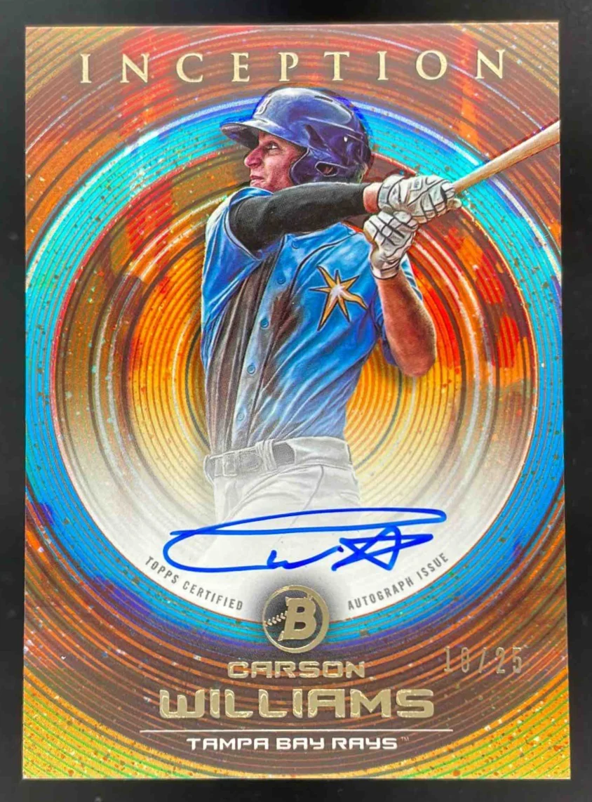 2022 Bowman Inception Orange Foil #PA-CW Carson Williams Auto /25